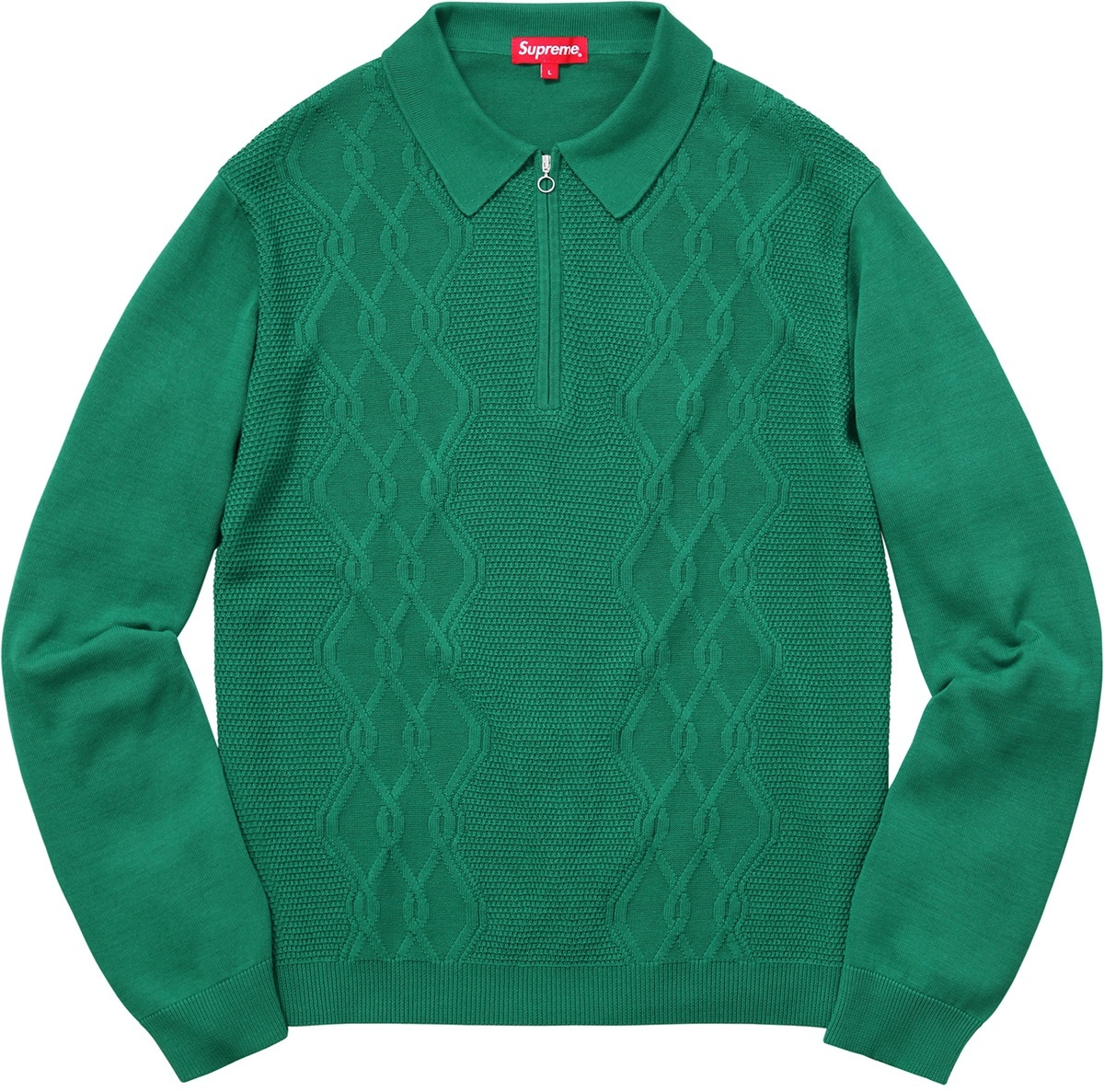 Cable Stripe Knit L/S Polo view 2